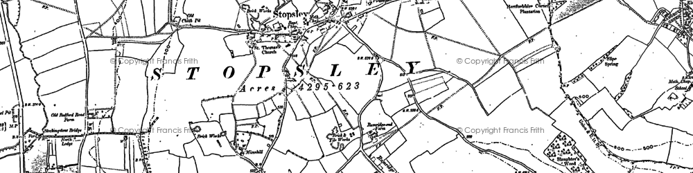 Old map of Stopsley in 1879