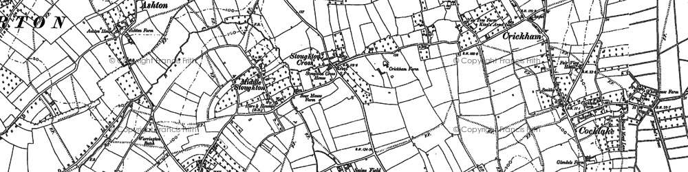Old map of Stoughton Cross in 1884