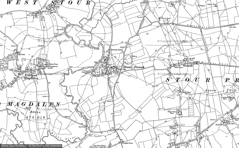 Old Map of Historic Map covering Woodville in 1900