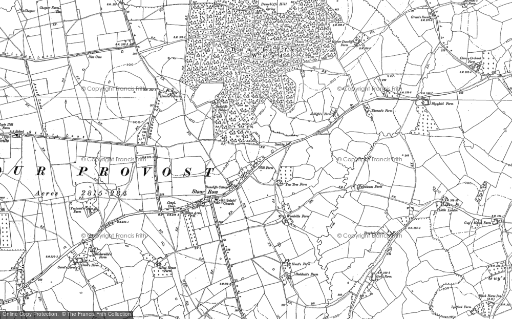 Old Map of Stour Row, 1900 - 1901 in 1900