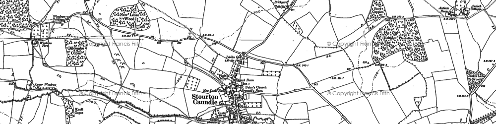 Old map of Stourton Caundle in 1886