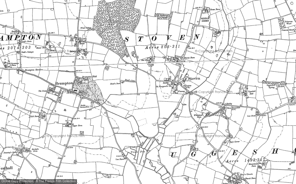 Old Map of Stoven, 1883 in 1883