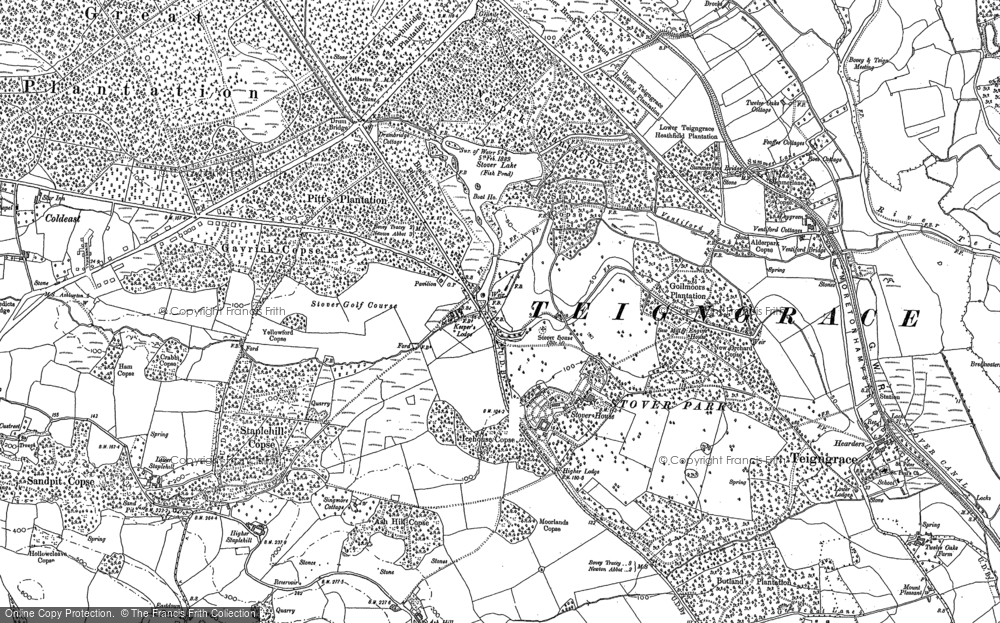 Old Map of Stover School, 1887 in 1887