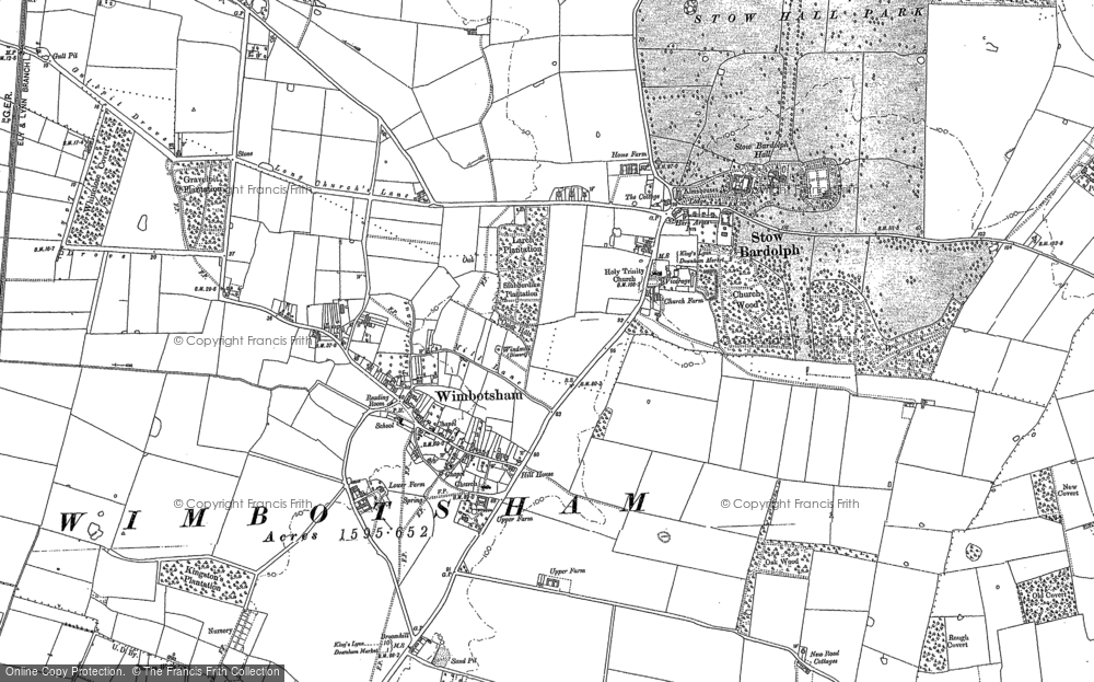 Old Map of Stow Bardolph, 1884 - 1886 in 1884