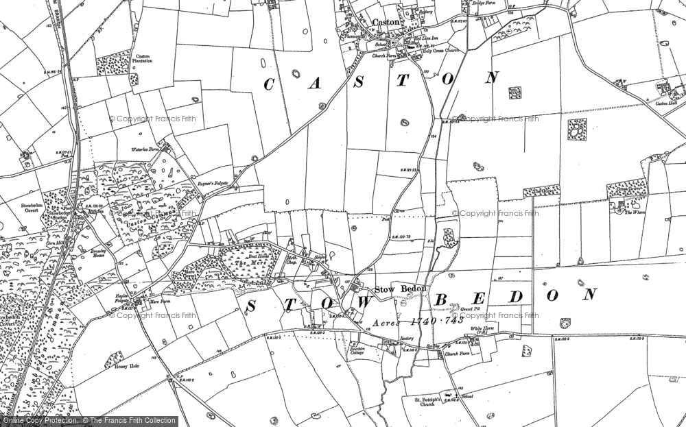 Old Map of Stow Bedon, 1882 in 1882