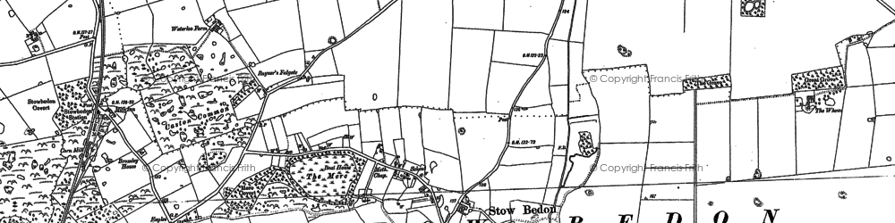 Old map of Stow Bedon in 1882