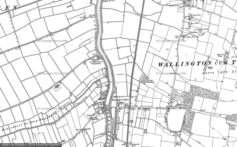 Old Map of Stow Bridge, 1884 - 1886 in 1884