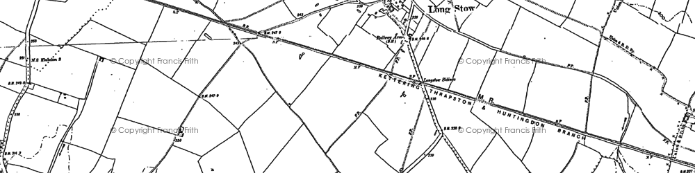Old map of Stow Longa in 1900