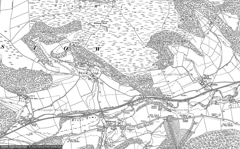 Old Map of Stowe, 1887 in 1887