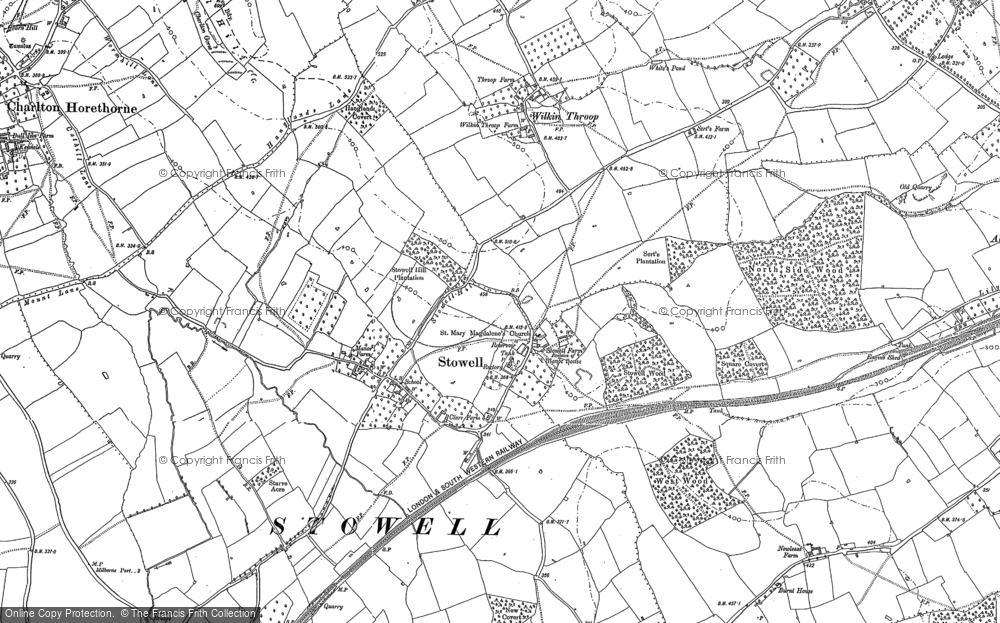 Old Map of Stowell, 1885 - 1901 in 1885