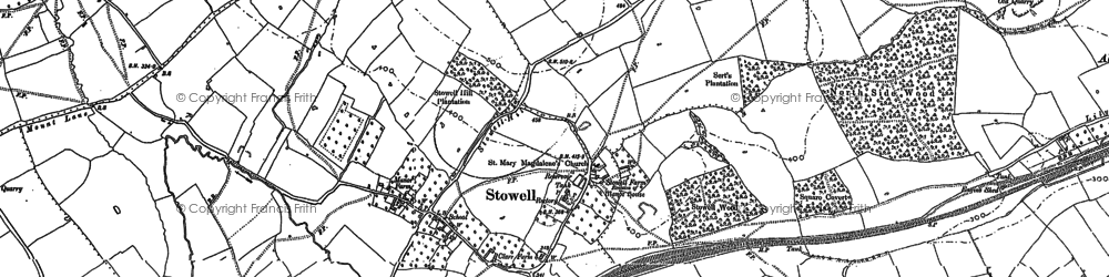 Old map of Stowell in 1885