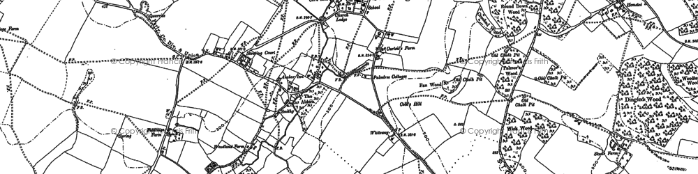 Old map of Stowting in 1896
