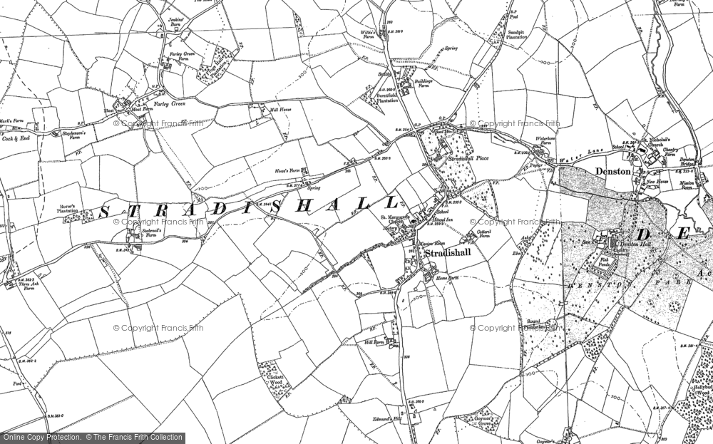 Old Map of Stradishall, 1884 in 1884