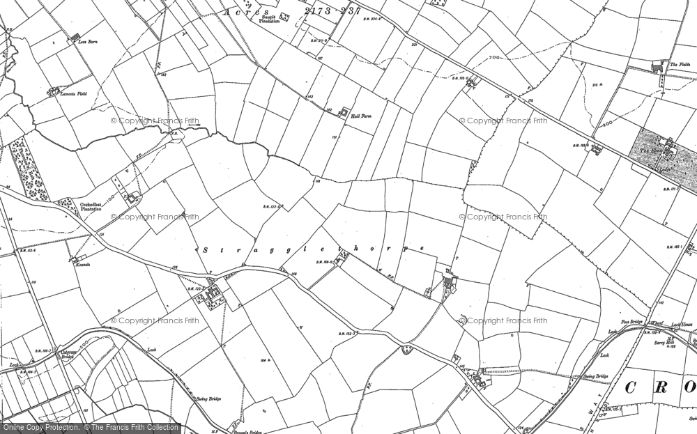 Old Map of Stragglethorpe, 1883 in 1883