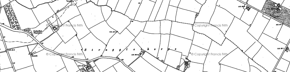 Old map of Stragglethorpe in 1883
