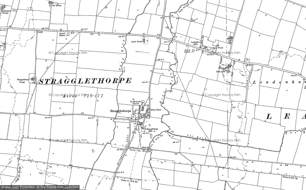 Old Map of Stragglethorpe, 1886 - 1904 in 1886