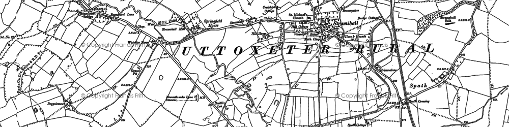 Old map of Stramshall in 1899