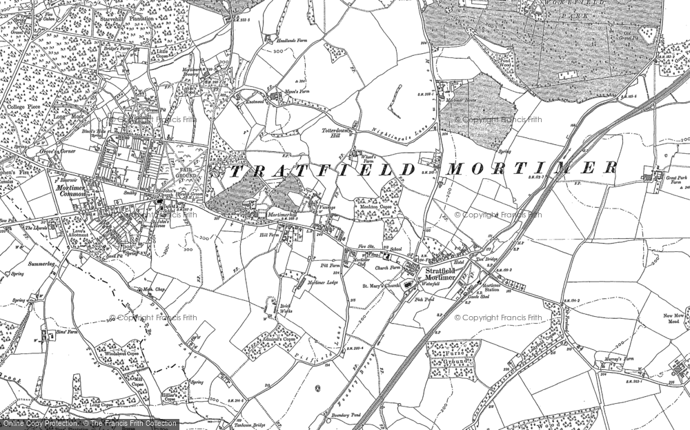 Old Map of Stratfield Mortimer, 1910 in 1910