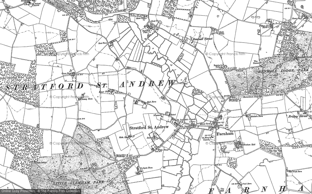 Old Map of Stratford St Andrew, 1883 in 1883
