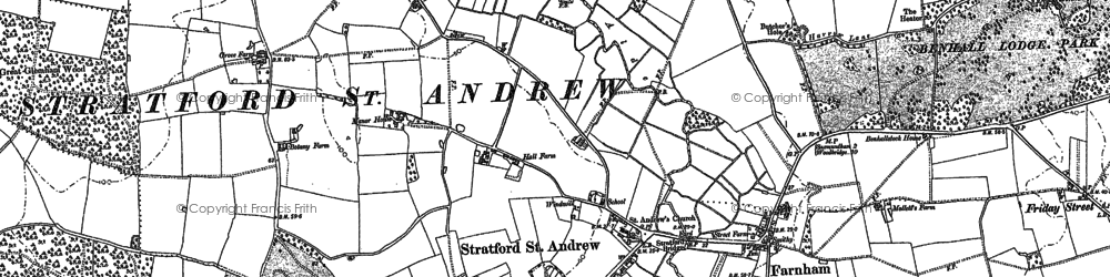 Old map of Stratford St Andrew in 1883
