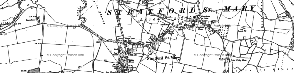 Old map of Stratford St Mary in 1884