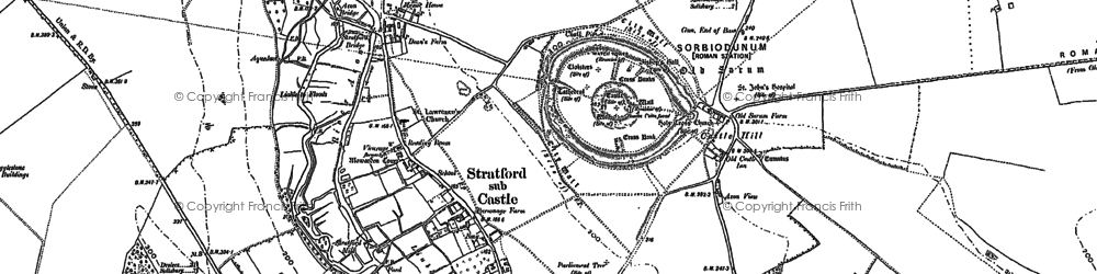 Old map of Stratford Sub Castle in 1900