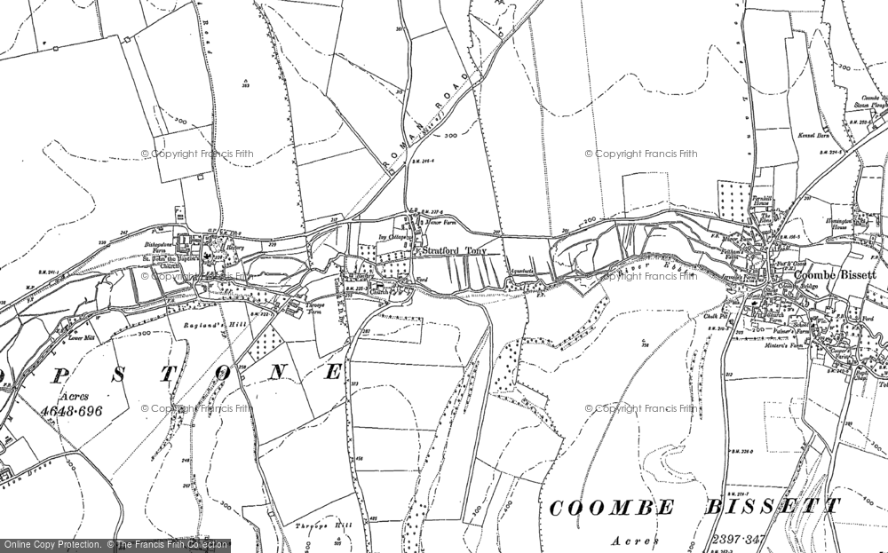 Old Map of Stratford Tony, 1884 - 1900 in 1884