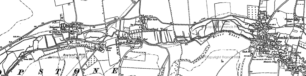 Old map of Stratford Tony in 1884