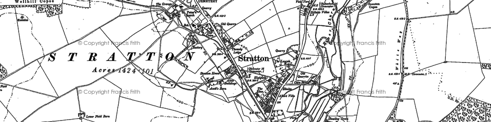 Old map of Stratton in 1875