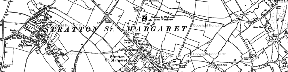 Old map of Stratton St Margaret in 1899