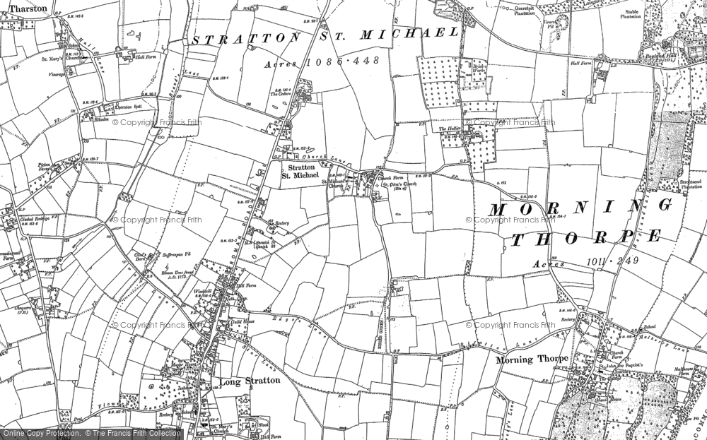 Old Map of Stratton St Michael, 1881 - 1883 in 1881