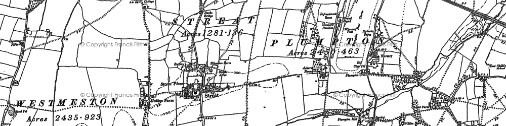 Old map of Streat in 1896