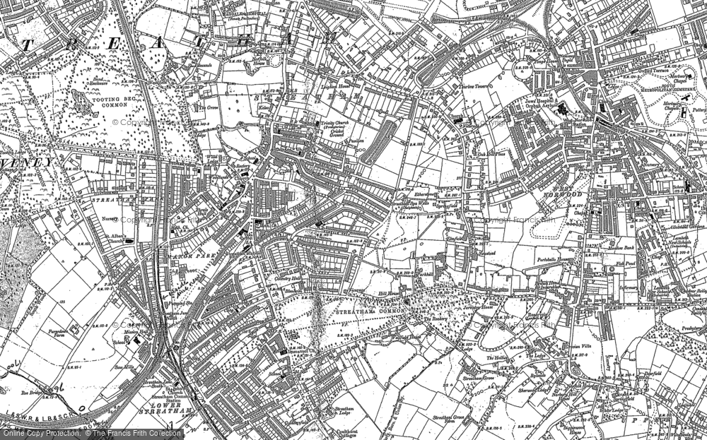 Old Map of Historic Map covering Streatham Vale in 1894