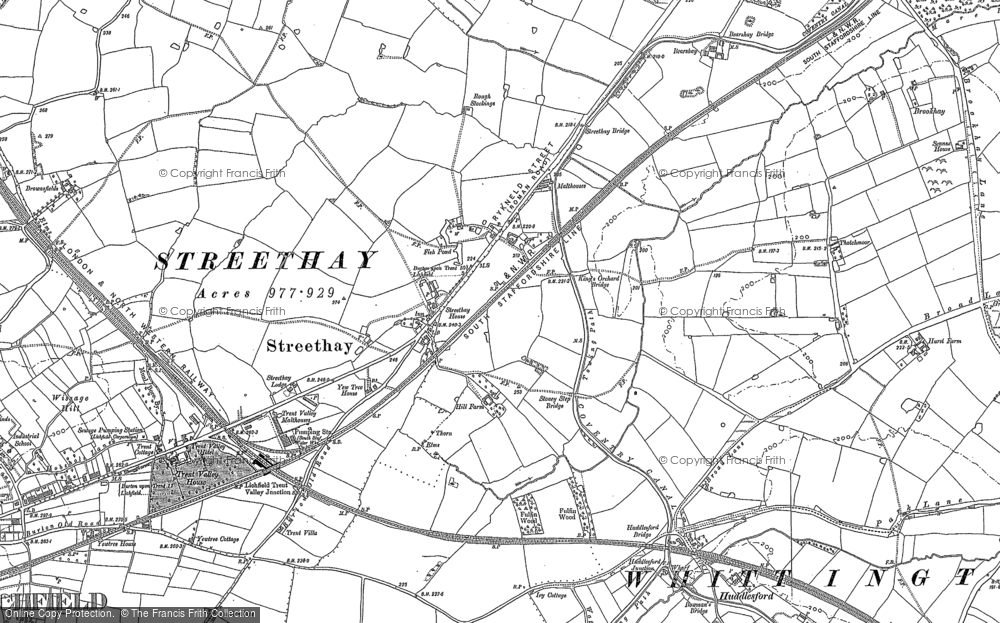 Old Map of Streethay, 1882 in 1882