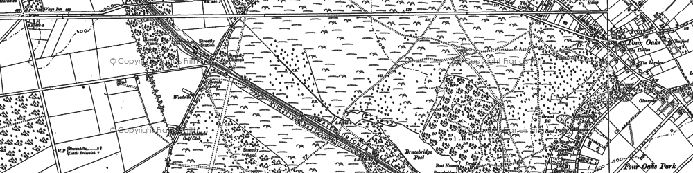 Old map of Barr Beacon in 1883