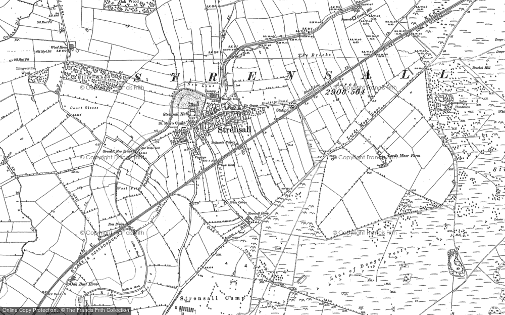 Old Map of Strensall, 1891 in 1891