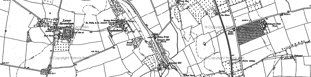 Old map of Strensham in 1884