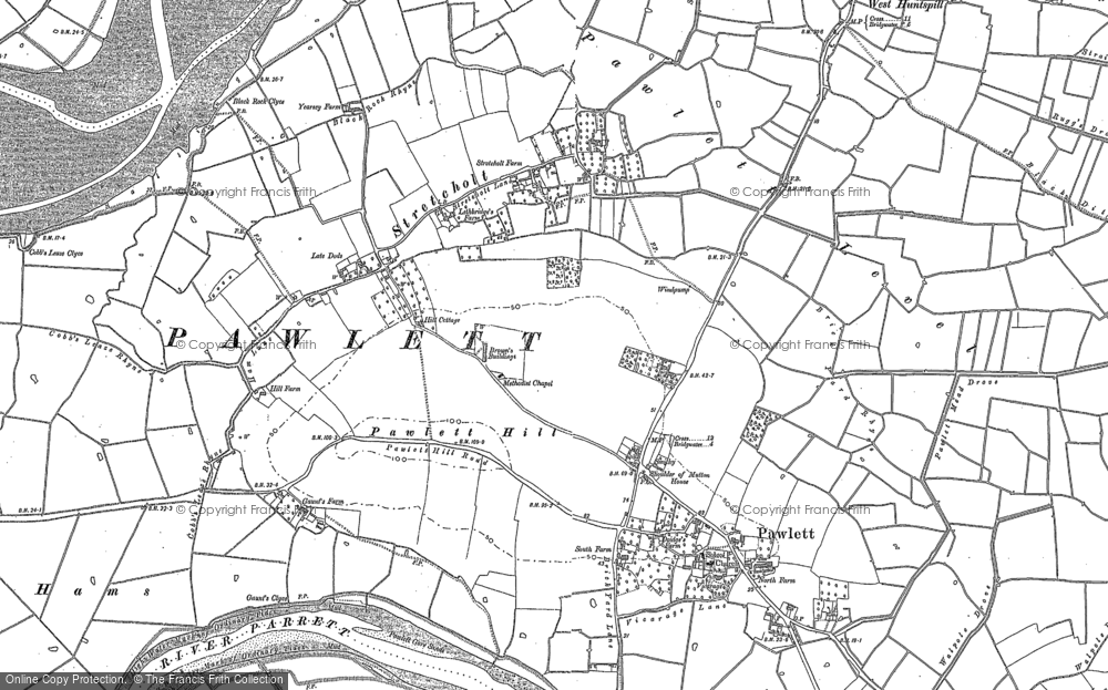 Old Map of Stretcholt, 1885 - 1886 in 1885