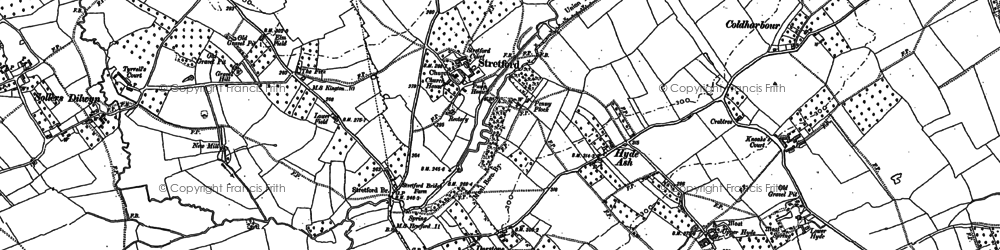 Old map of Bainstree Cross in 1885