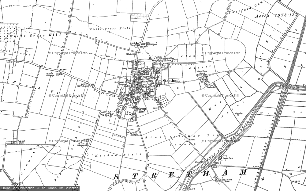 Old Map of Stretham, 1886 - 1887 in 1886