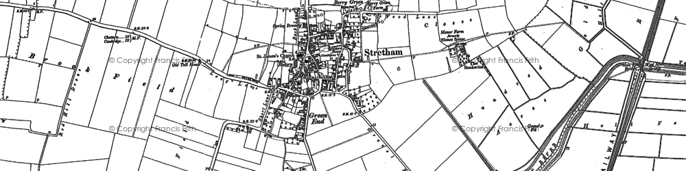 Old map of Stretham in 1886