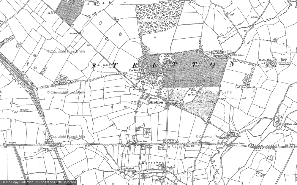 Old Map of Historic Map covering Belvide Reservoir in 1882