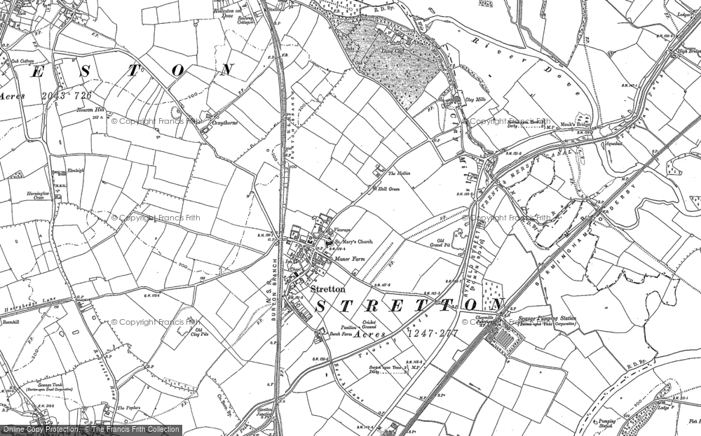 Old Map of Historic Map covering Horninglow in 1882