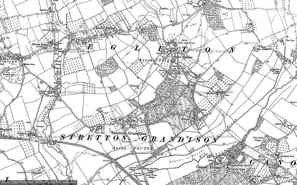 Old Map of Stretton Grandison, 1885 - 1886 in 1885