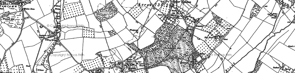 Old map of Covender in 1885