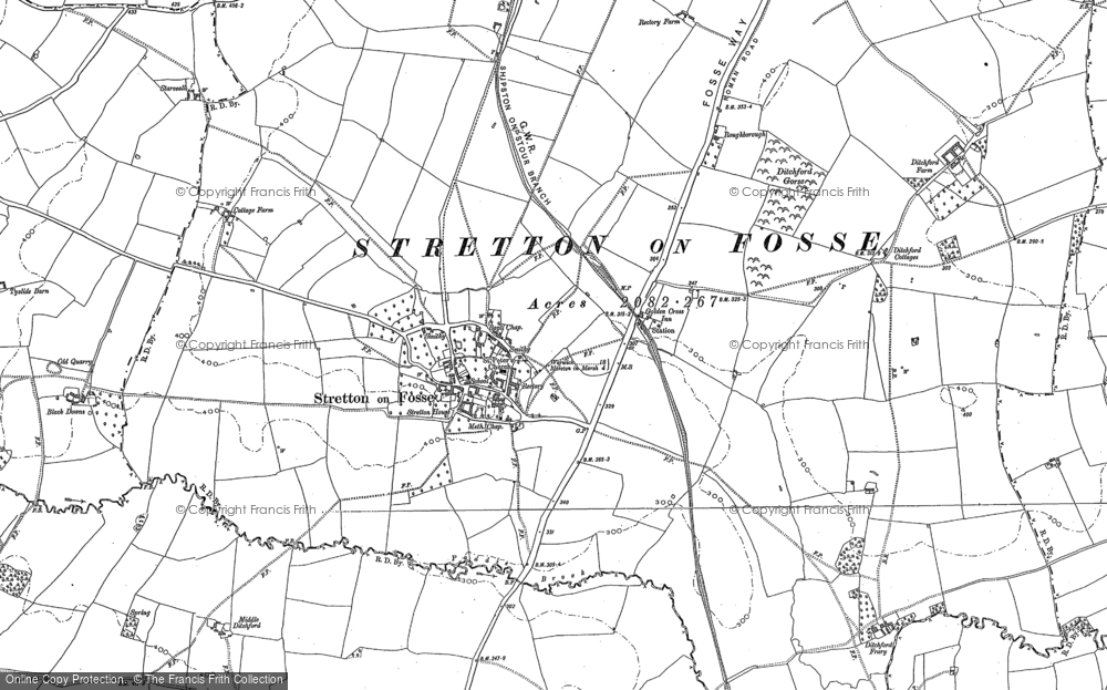 Old Map of Stretton-on-Fosse, 1900 in 1900