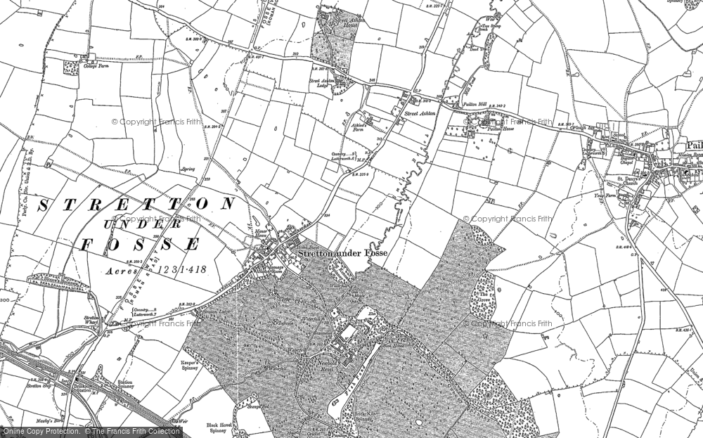 Old Map of Stretton under Fosse, 1886 - 1903 in 1886