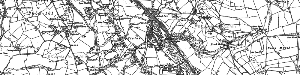 Old map of Strines in 1896