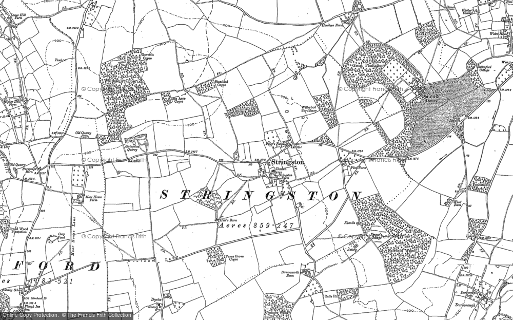 Old Map of Historic Map covering Dodington in 1886