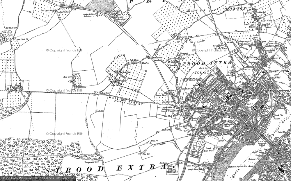 Old Map of Strood, 1895 - 1896 in 1895